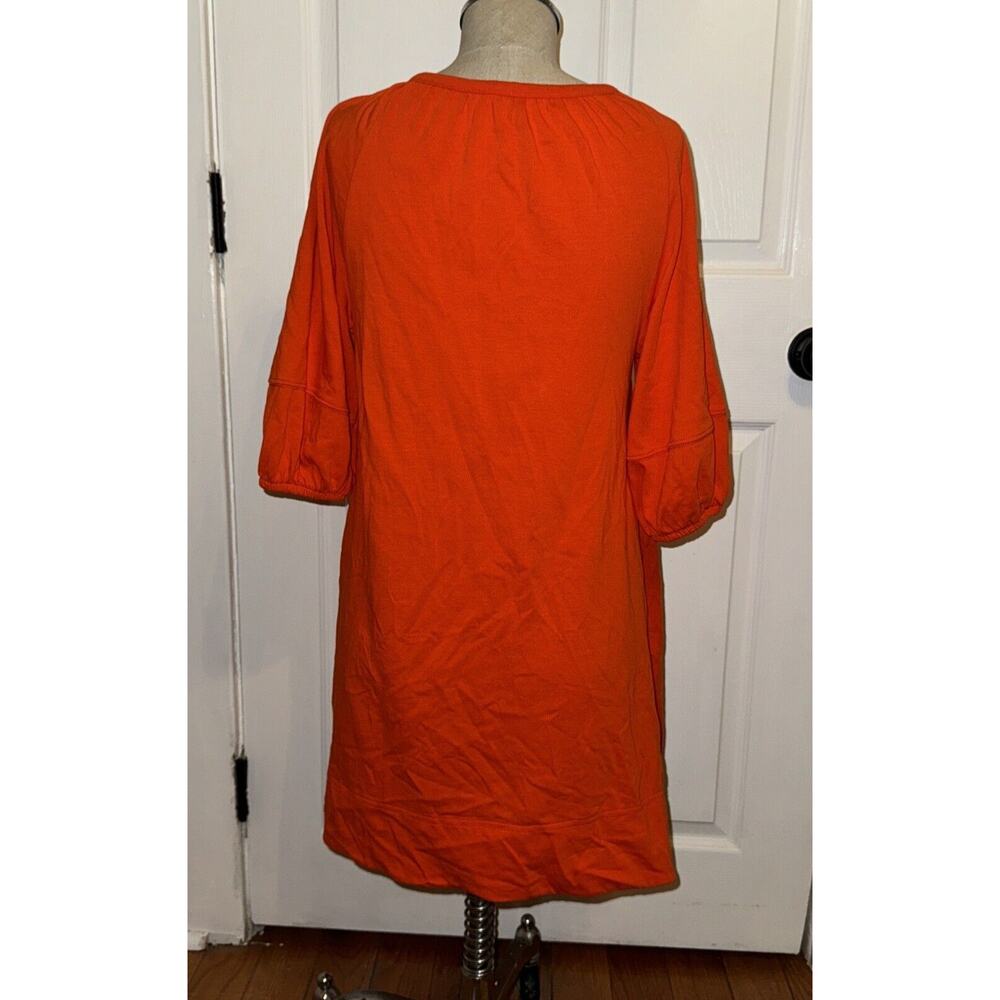 Anthropologie Dress Women’s Size XSP Orange Anais Peasant Boho Shift Puff Sleeve - Picture 6 of 8